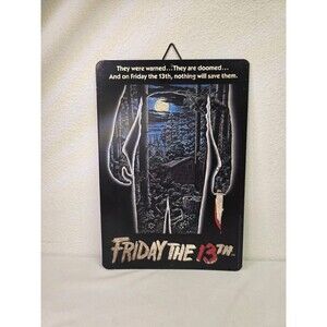 Friday The 13th Poster Tin Metal Embossed Sign Man Cave 9"x 13"